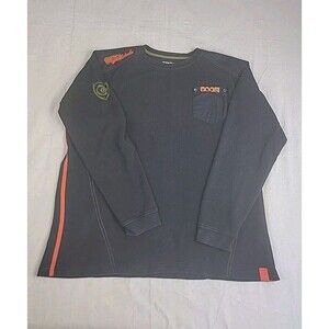 Coogi Australia Thermal Shirt Mens 2XL Black Embroidered‎ Plaque C69 Streetwear